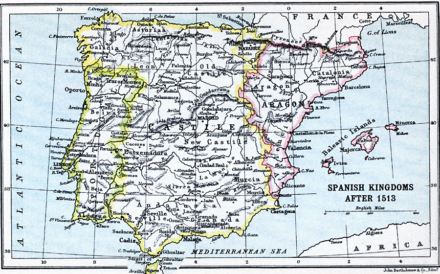 Carte espagne après 1513