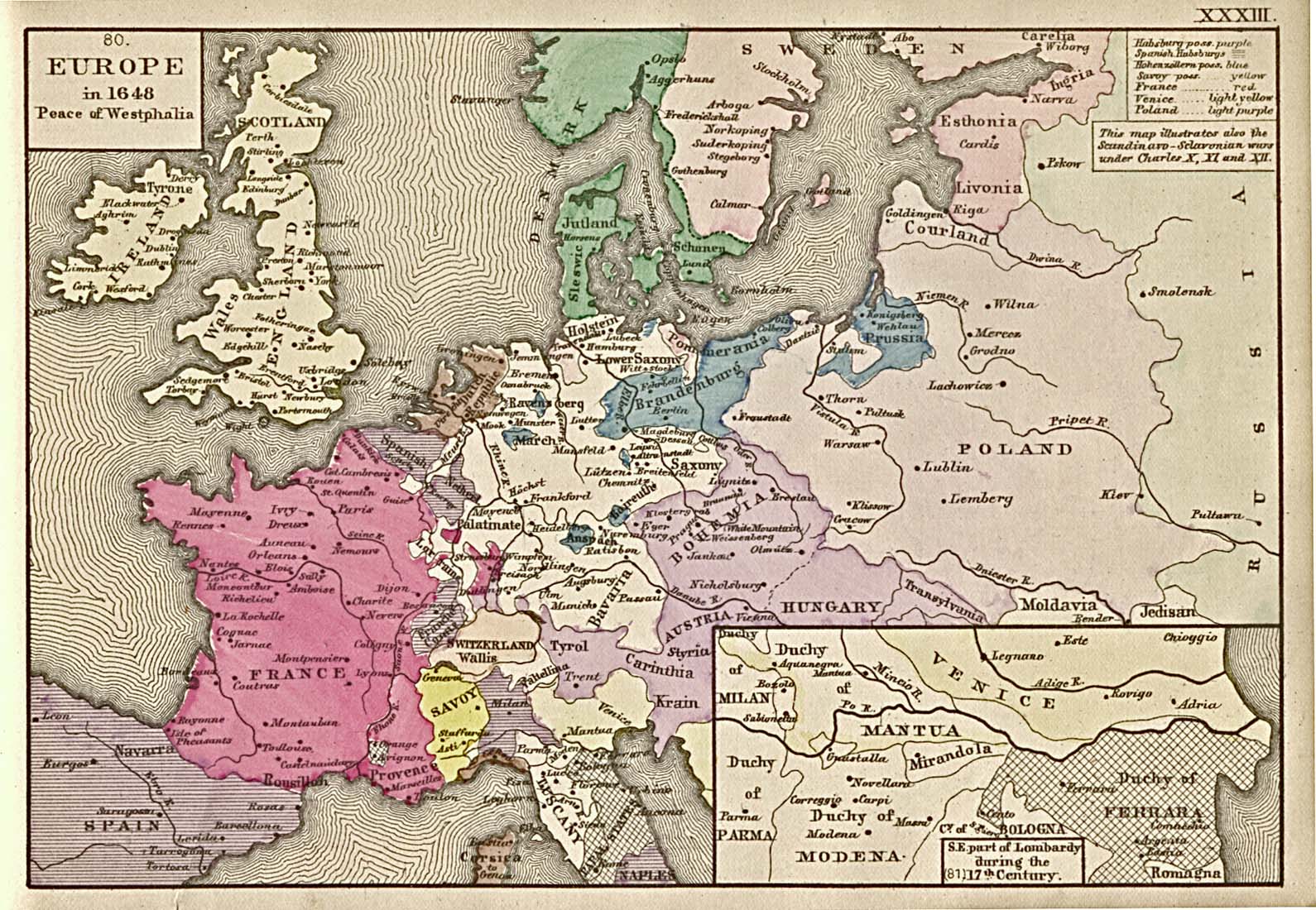 Carte Europe 1648
